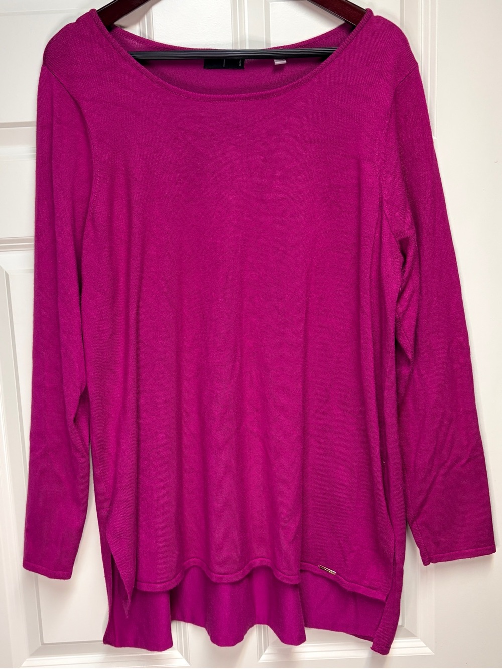 Tahari Women’s Long-Sleeve Side Slit Tunic Top, Size 1X
